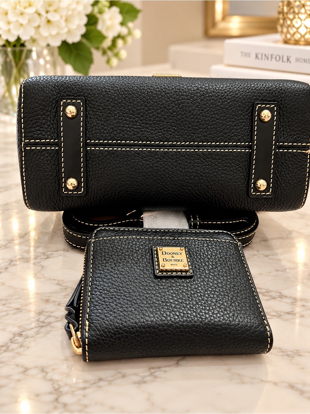 NWOT, Dooney & Bourke Black Pebbled Leather Cameron Crossbody & Matching Wallet - Picture 11 of 14
